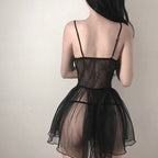 Midnight Lace Sheer Babydoll Lingerie