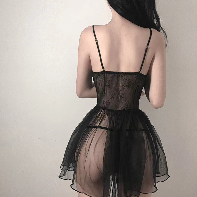 Midnight Lace Sheer Babydoll Lingerie
